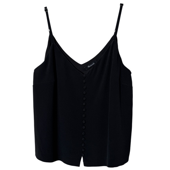 Madewell 100% Silk Black Camisole Tank Top Adjustable Straps XS-S - Picture 1 of 7